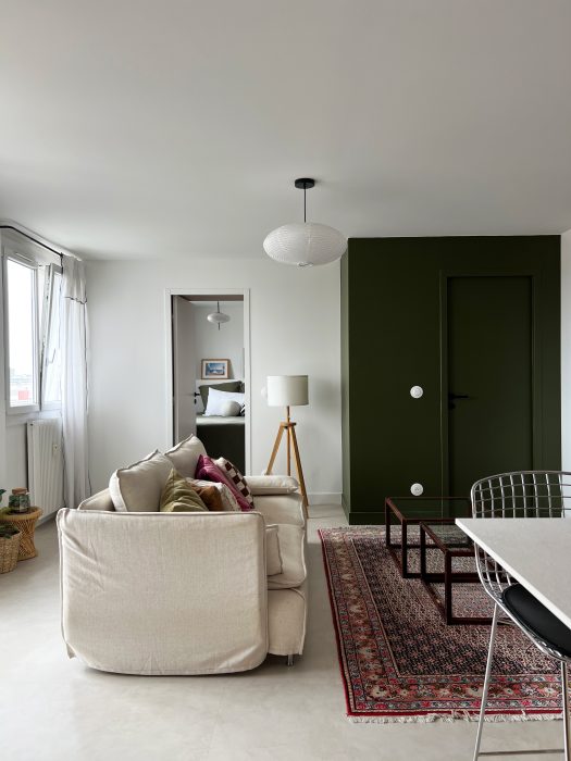 Détails de l’aménagement et choix de matériaux chaleureux – rénovation appartement Villeurbanne